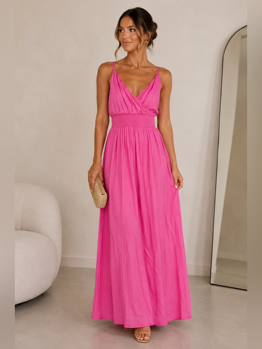 West Kei Pink Sundress Sleeveless Maxi